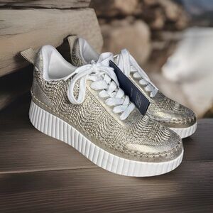 Universal Thread Gold Persephone Woven Flatform Sneakers Womens 6.5 NEW
